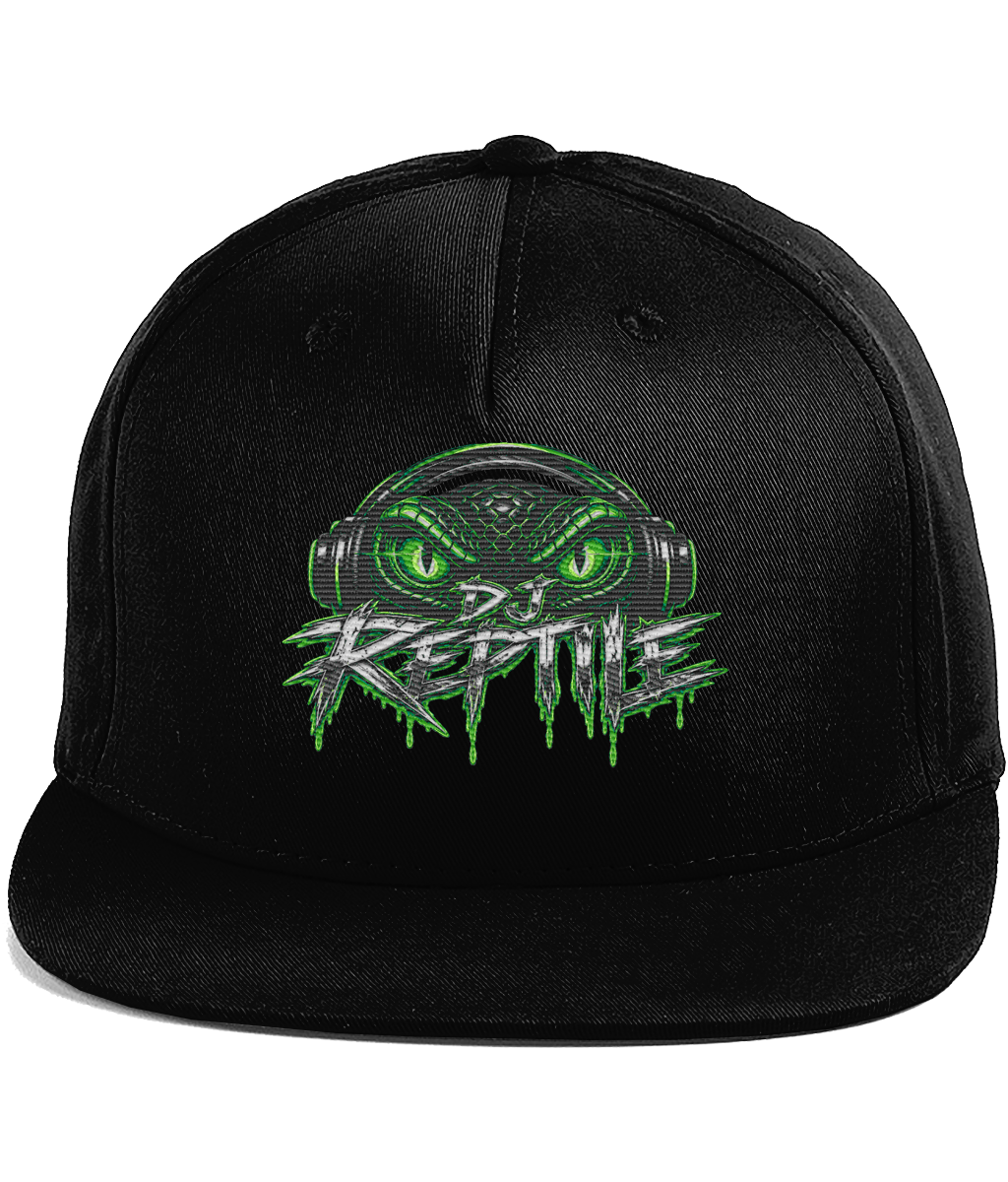 Black embroidered cap with the DJ Reptile logo